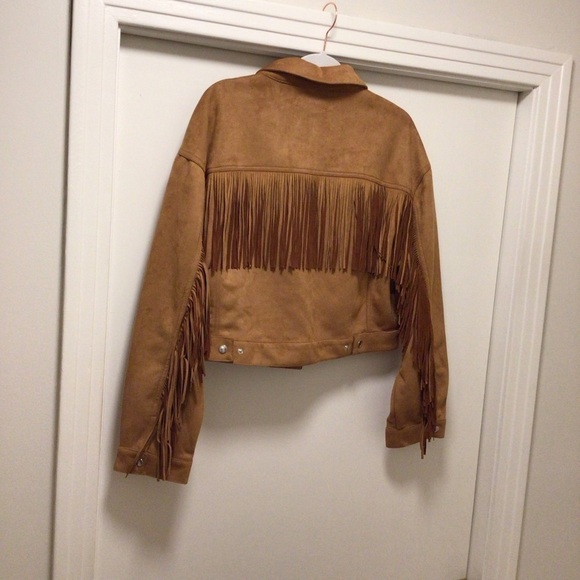 Womens Forever 21 Faux Suede Fringe Jacket - Picture 4 of 7